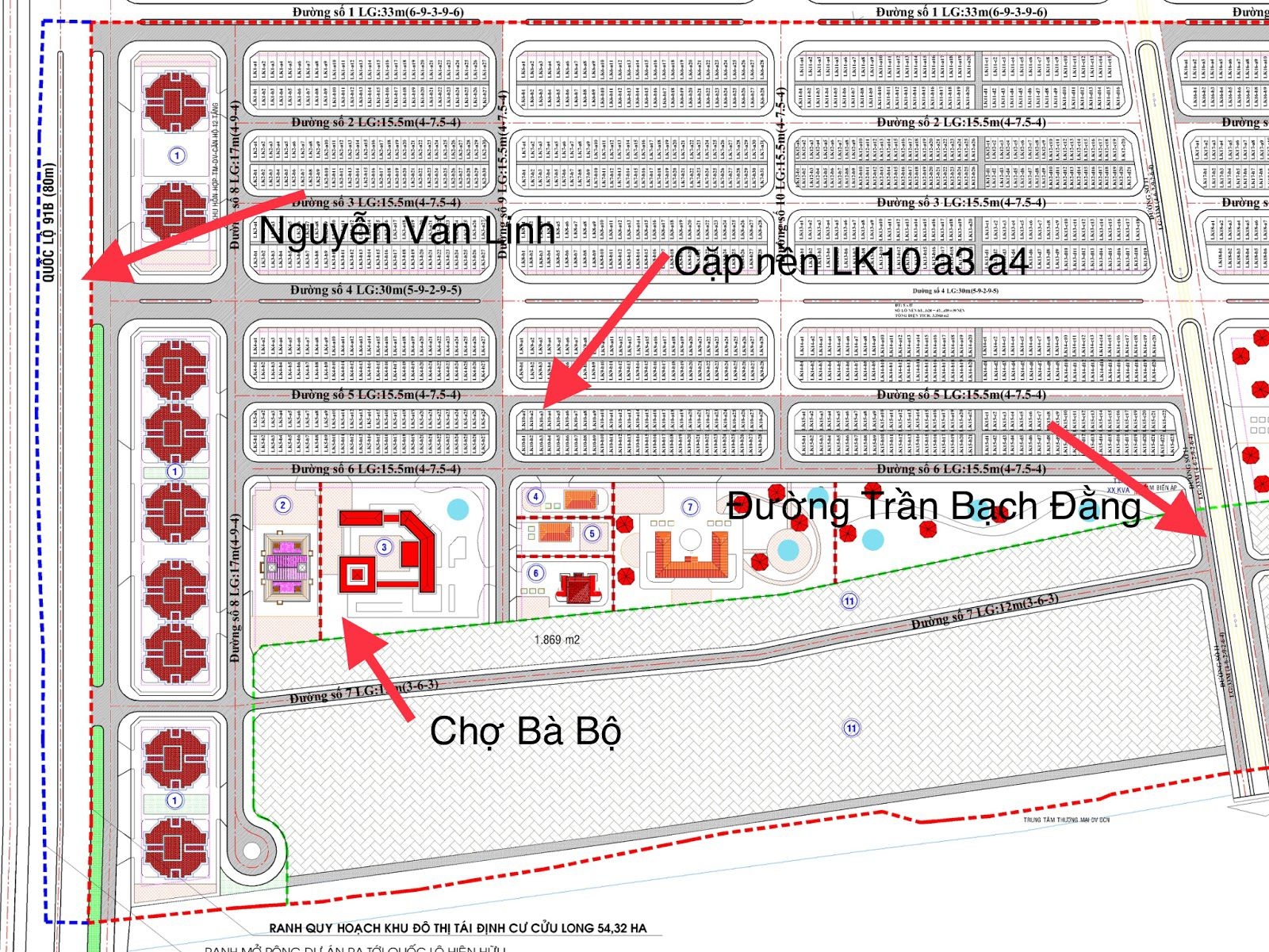 Mặt bằng Khu Dân Cư Cửu Long Cần Thơ