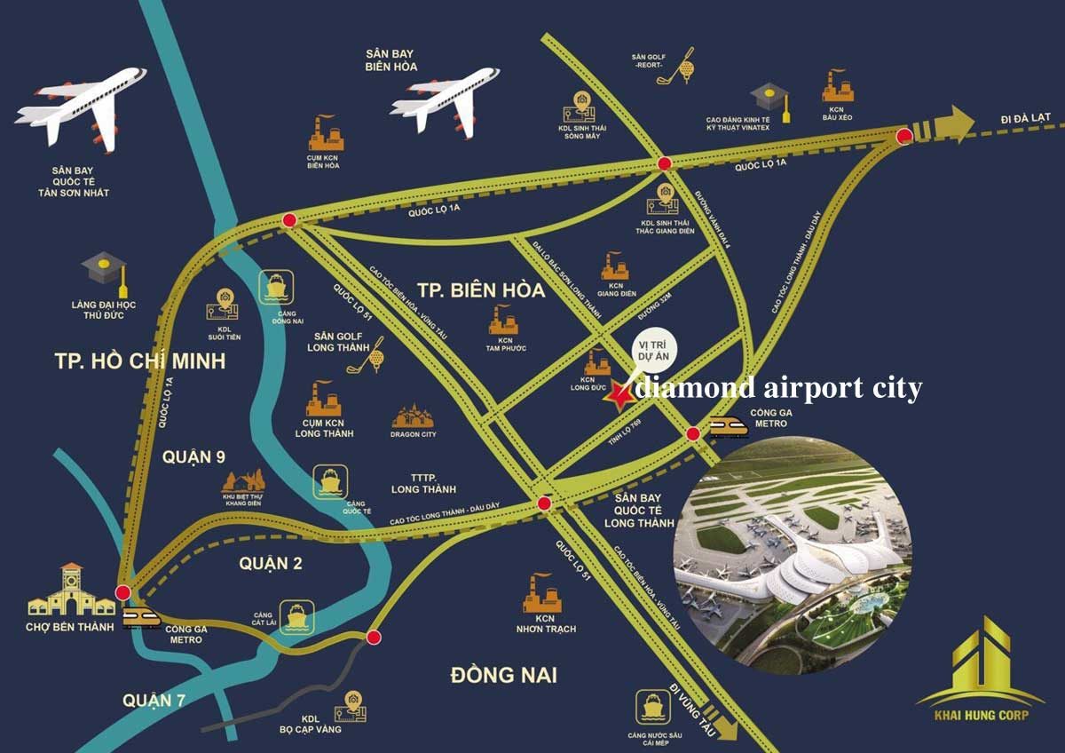 Vị trí dự án Diamond Airport City Long Thành