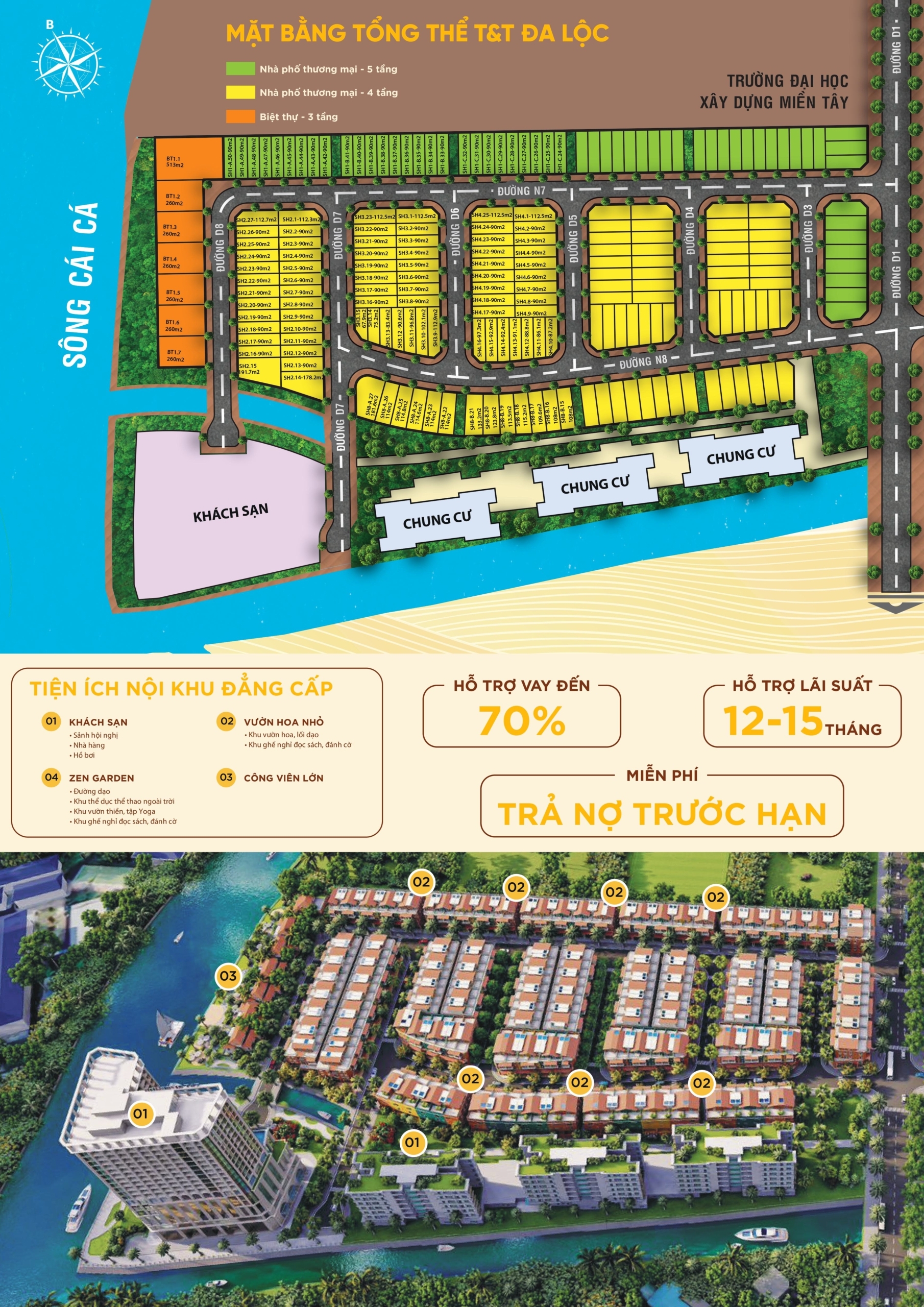 TT Elite Rivera 58 Mặt bằng phân lô của khu đô thị TT Elite Rivera