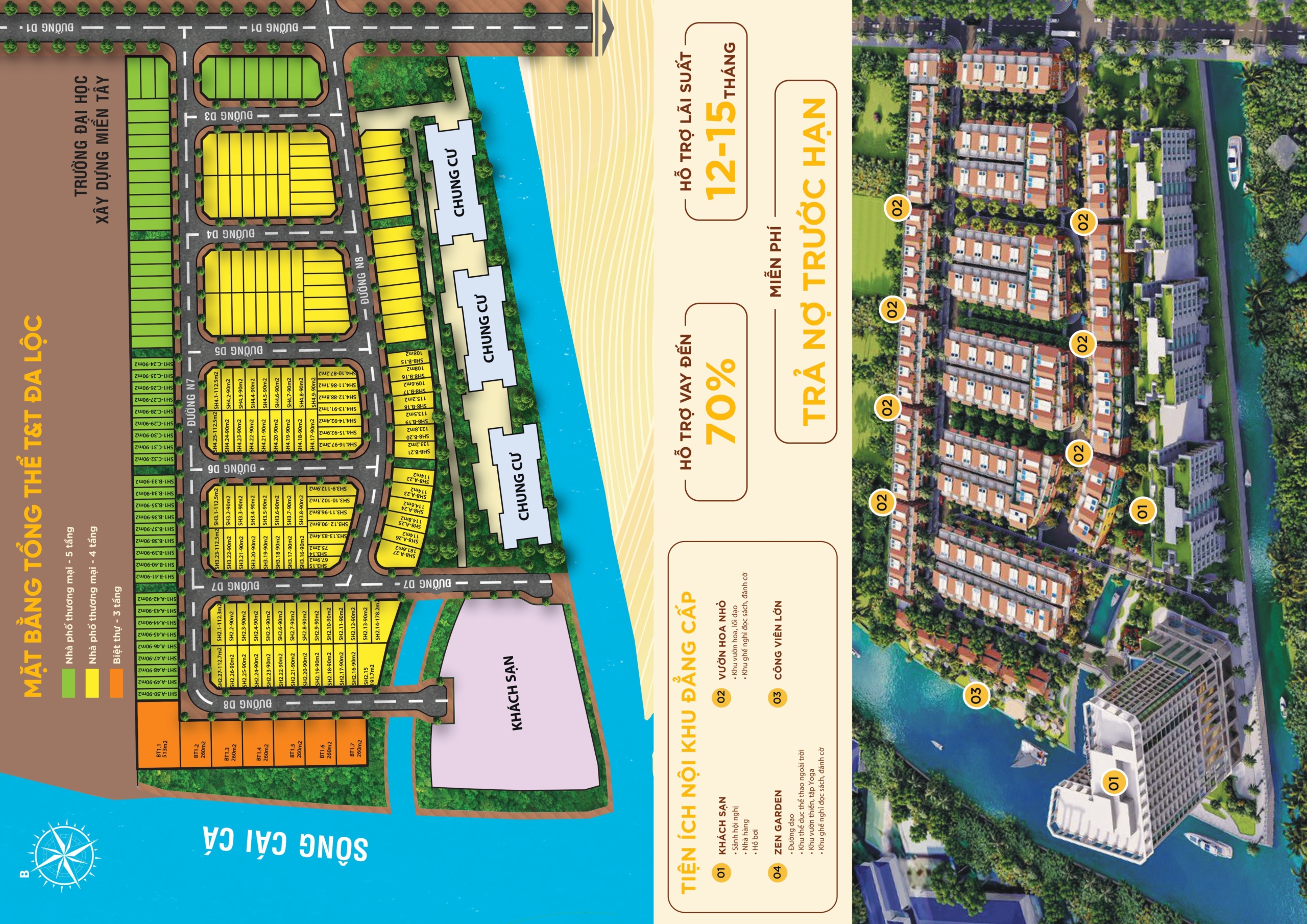 Mặt bằng phân lô của khu đô thị T&T Tam Đa Vĩnh Long