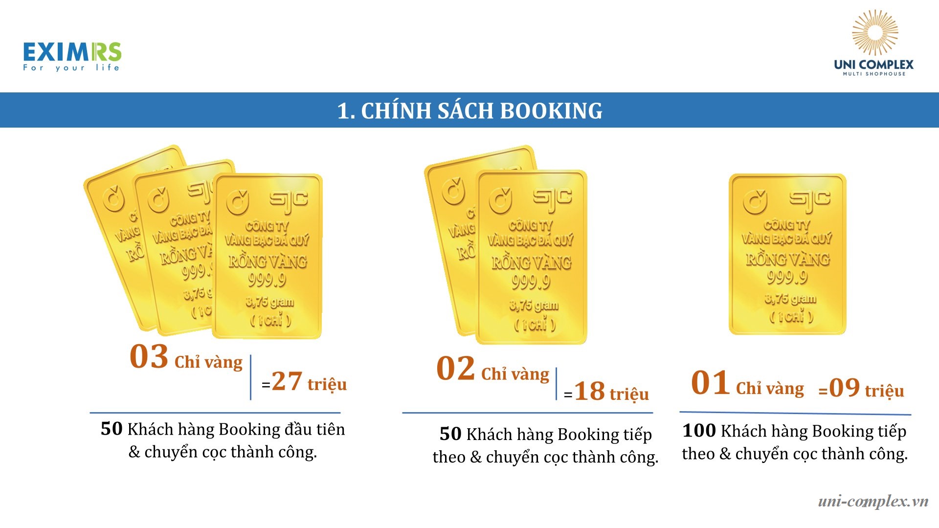 Các Chính Sách Ưu Đãi Đợt 1 Uni Complex Bình Dương