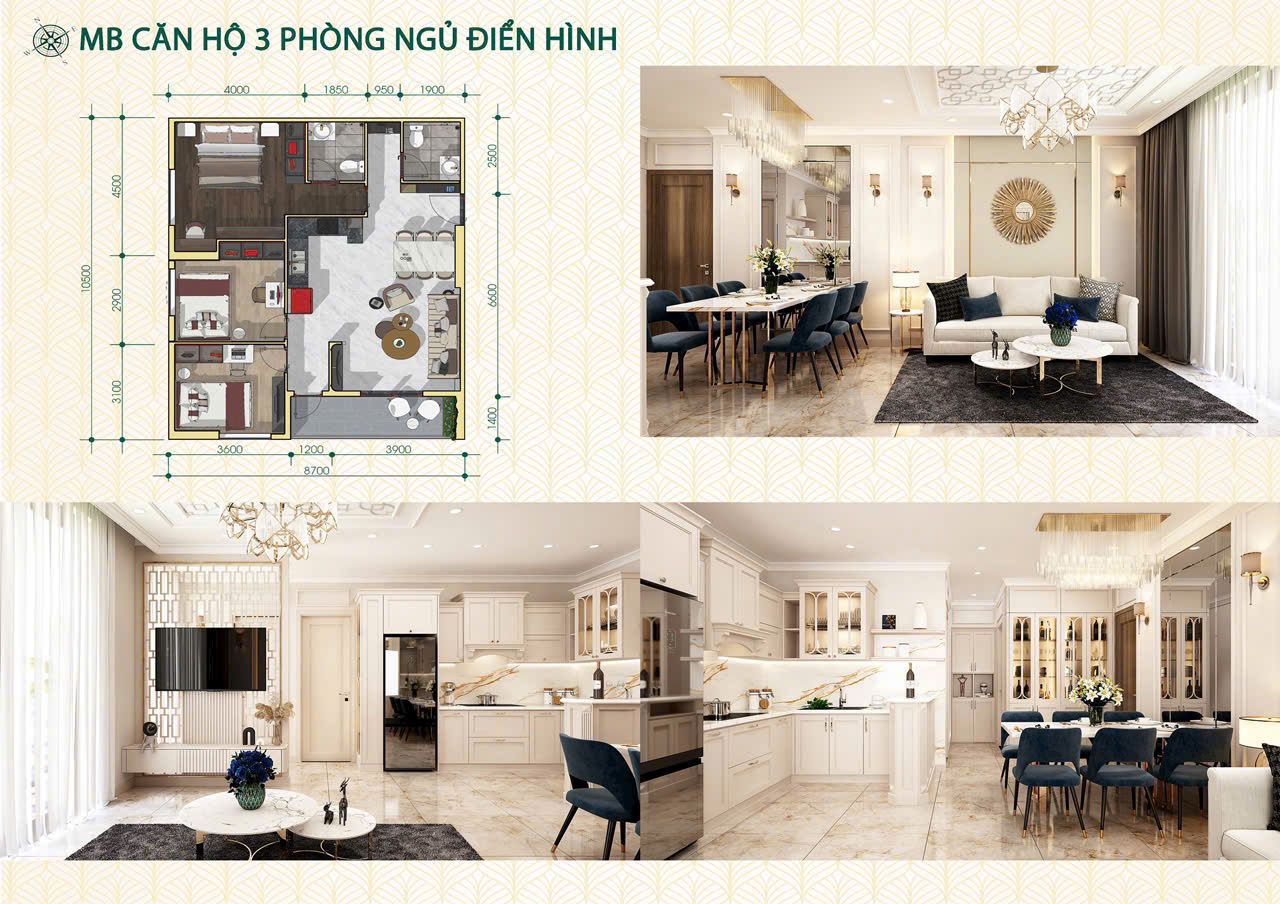 Thiết Kế Căn Hộ 3 Phòng Ngủ Green Melody Cần Thơ