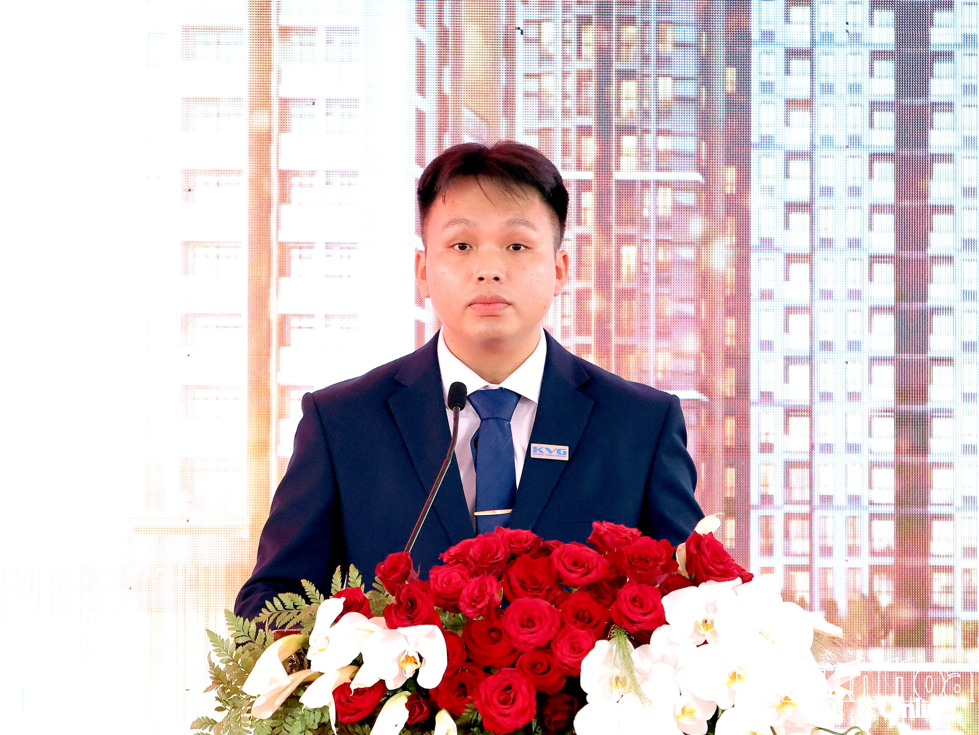 Lễ Khởi Công Dự Án Nhà Ở Cao 20 Tầng Dành Cho Công An Tại Cần Thơ 11 Đại diện Công ty Cổ phần Đầu tư và Phát triển Nhà ở KVG phát biểu tại lễ khởi công.